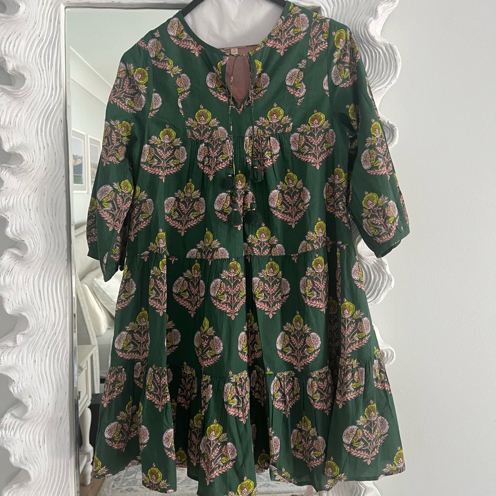 Pink Chicken Green Mini Dress